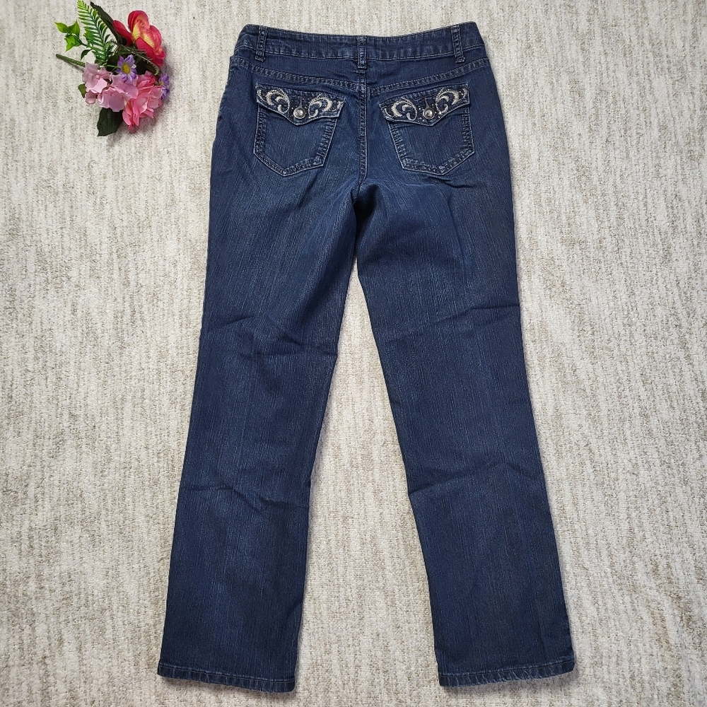 Christopher & Banks embellished boot cut mid-rise jeans - Picture 4 of 10